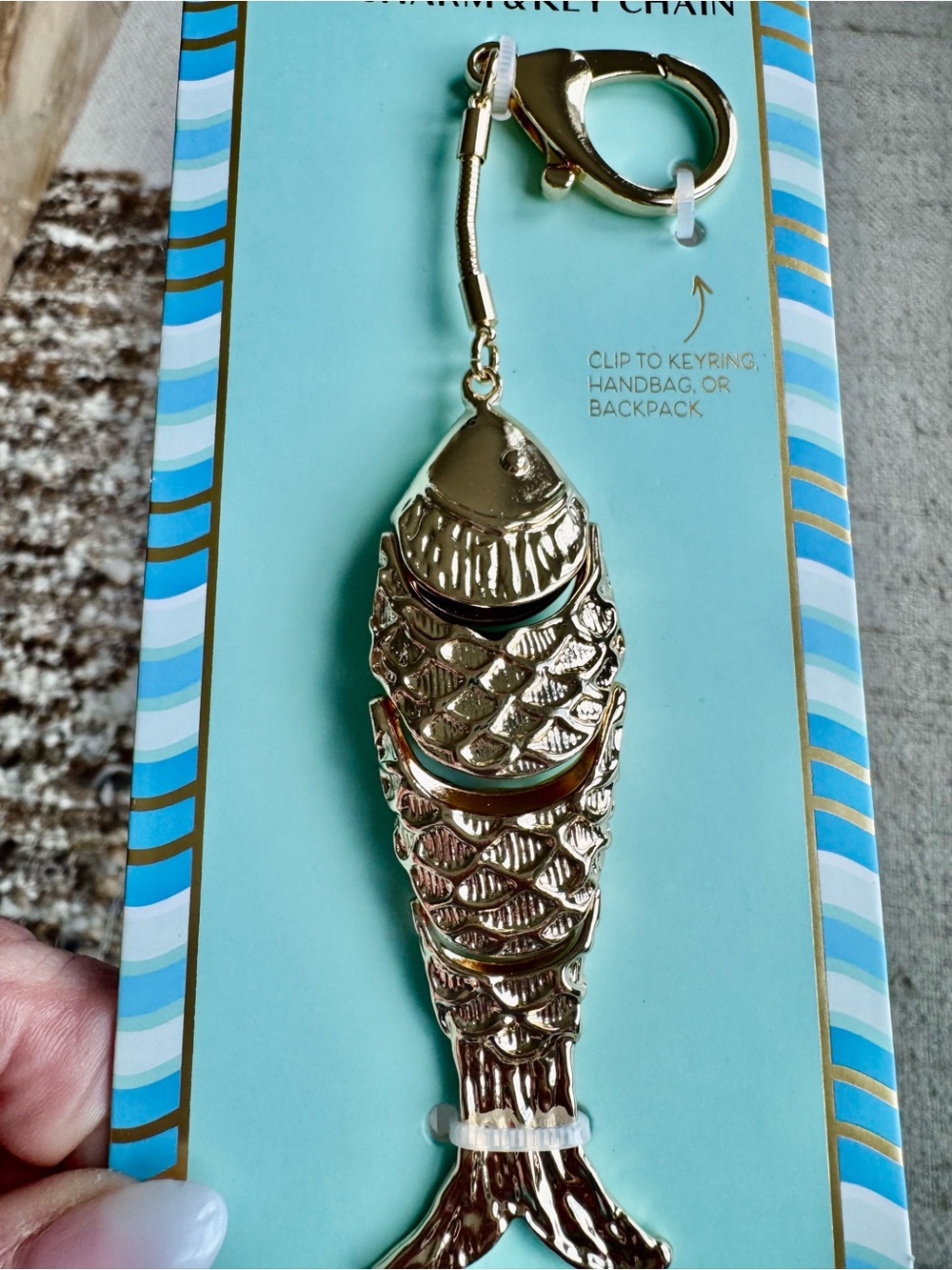 piper.k Gold Fish Key Chain Bag Charm - Picture 3 of 3